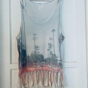 UPCYCLED Los Angeles Photo Print Handmade T-Shirt Tote